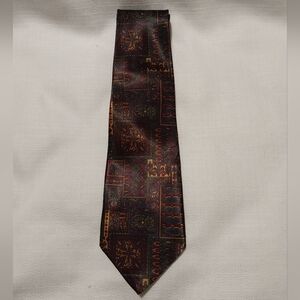 Gold City Hand Made Silk Multicolor Ornate Patchwork Design Tie